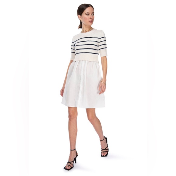 NWT B COLLECTION by BOBEAU SS mixed media dress size large - Picture 2 of 9